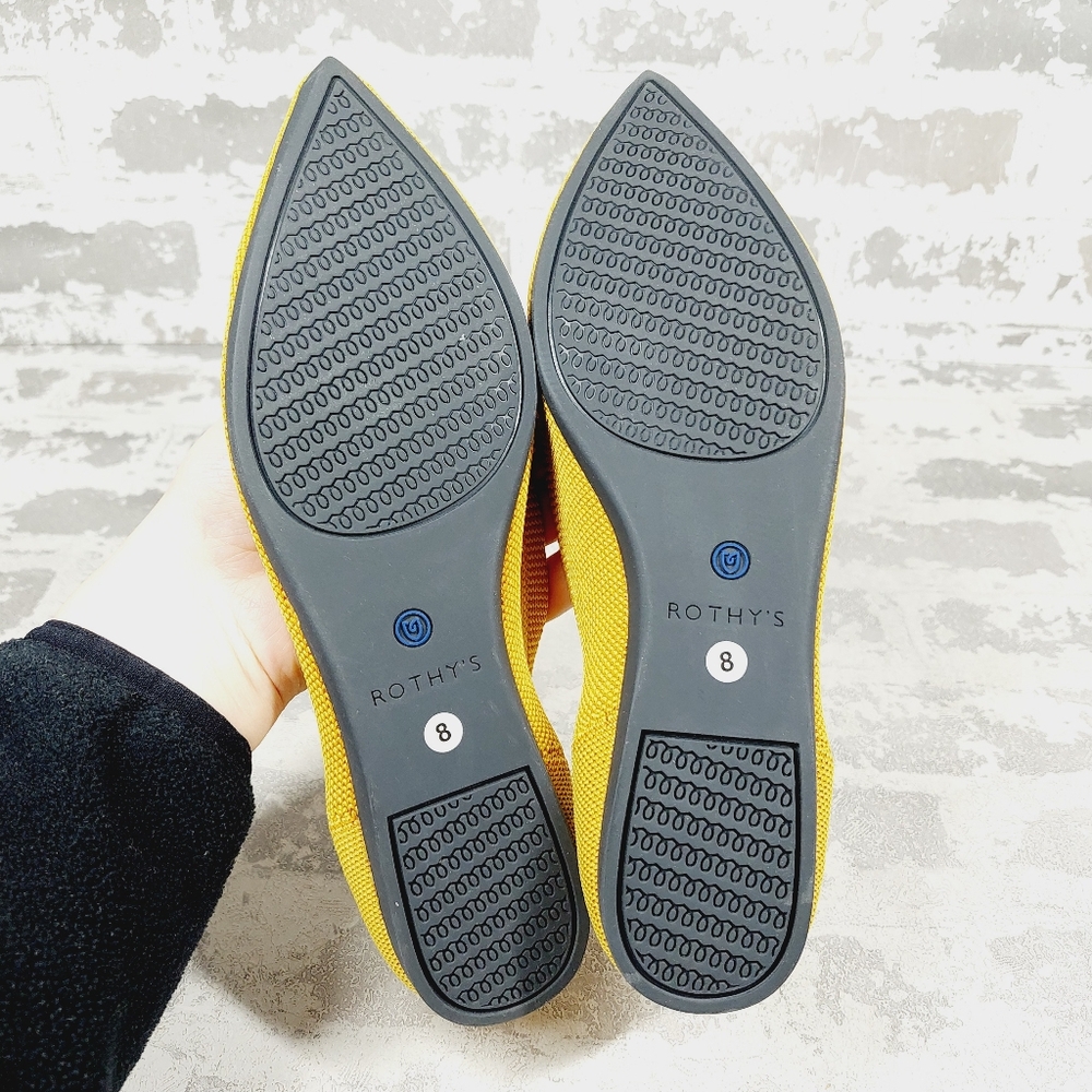 New Rothy's The Flat Yellow Knit Round Toe Slip On Loafers W299 - Picture 6 of 8